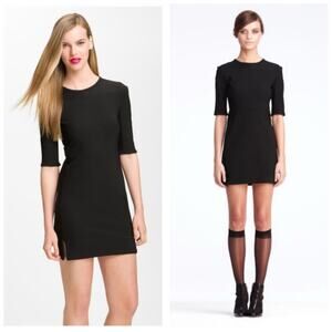 Diane Von Furstenberg Black Oka Sheath Mini Dress Size 2 Career Wear Stretch